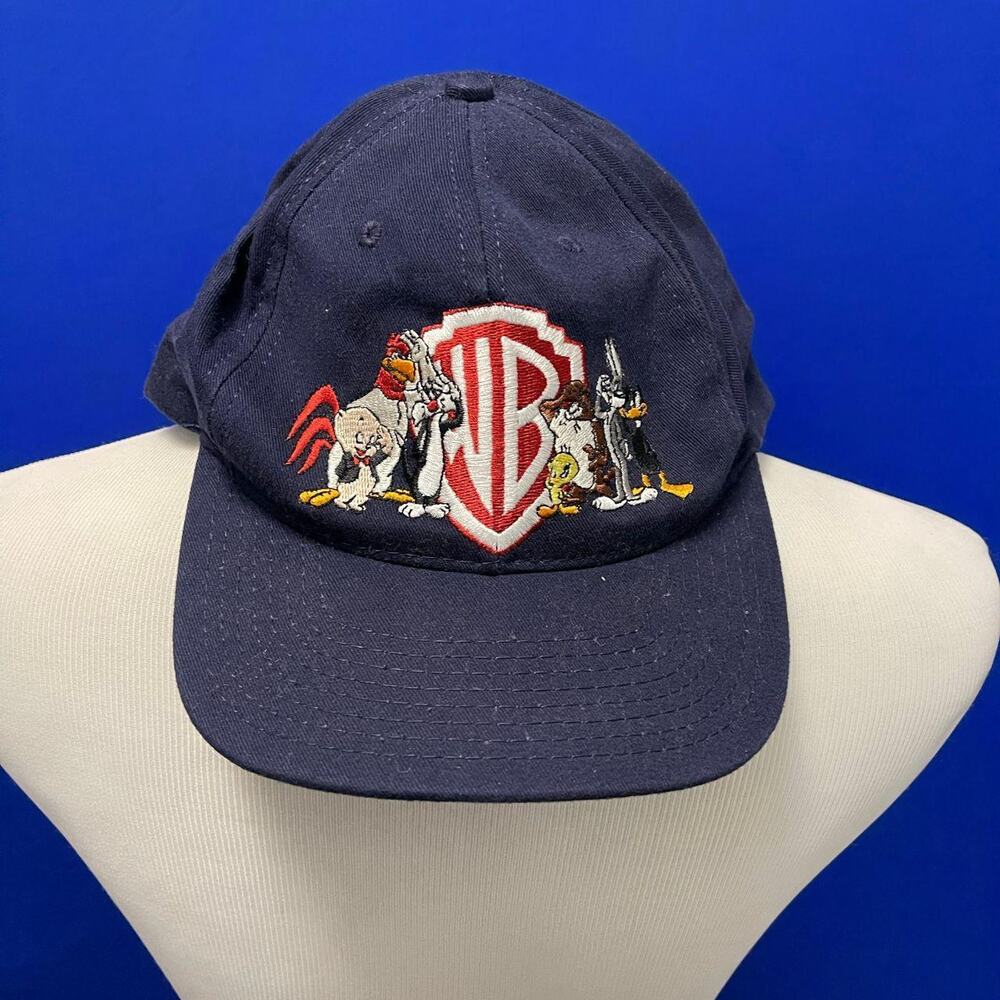 Vintage Warner Bros Looney Tunes Navy Blue Snapback Baseball Cap 1994